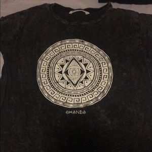 black grey acid wash ghanda tee